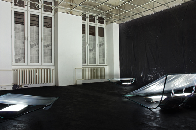 Martin Kohout, 5006 years of daylight and silent adaptation (2014). Install view. Image courtesy of Exile.