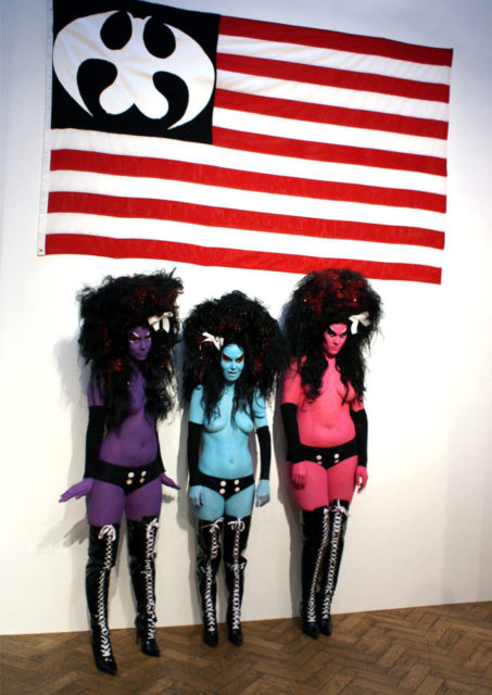 Kembra Pfahler (center) and crew, 'It's Not Only Rock'n'Roll Baby' (2008). Performance. Courtesy the aritst + Bozar, Brussels. 